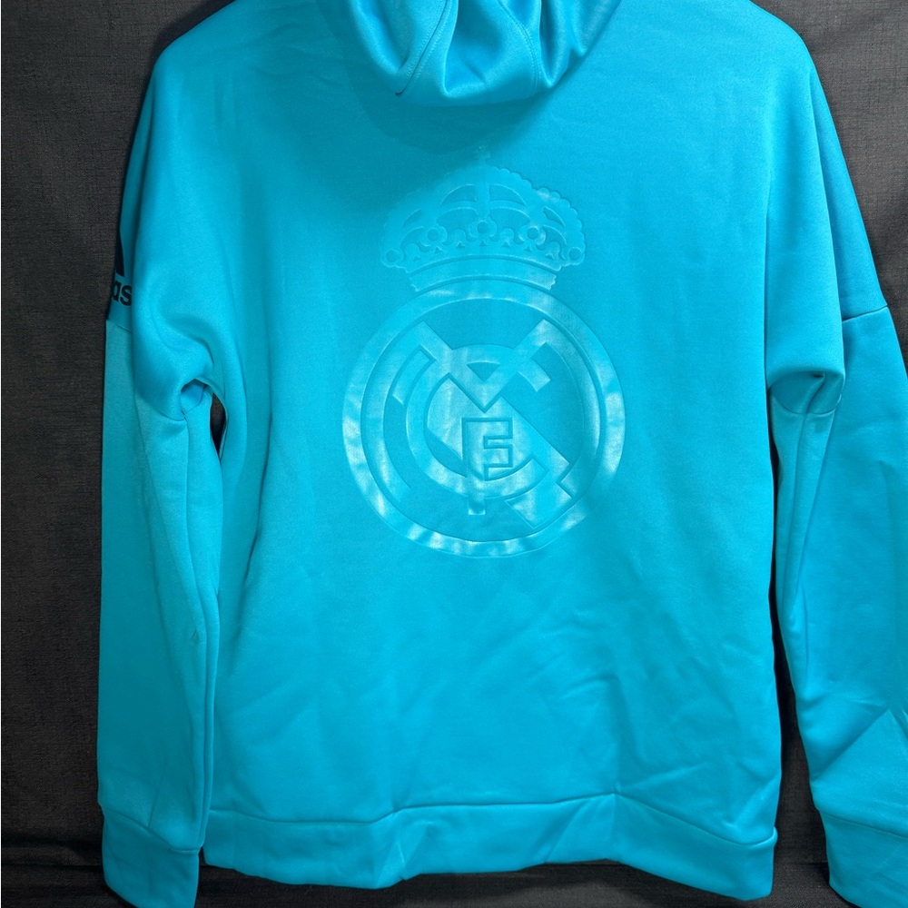 adidas Turquoise Kids Hoodie with Emblem